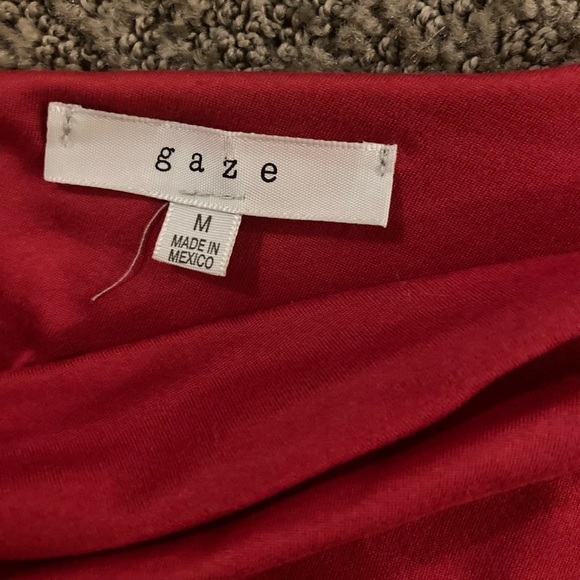 One-Shoulder Red Bodysuit w/ Tie - Picture 3 of 3